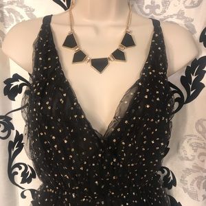 Zara gold and black tulle dress